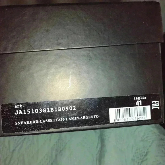 Love Moschino Women's Metallic Leather Crystal Band Sneakers Silver 41 preloved - Picture 5 of 6